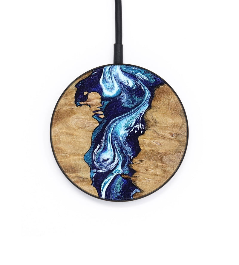 Circle Wood Wireless Charger - Maddie (Blue, 800665)