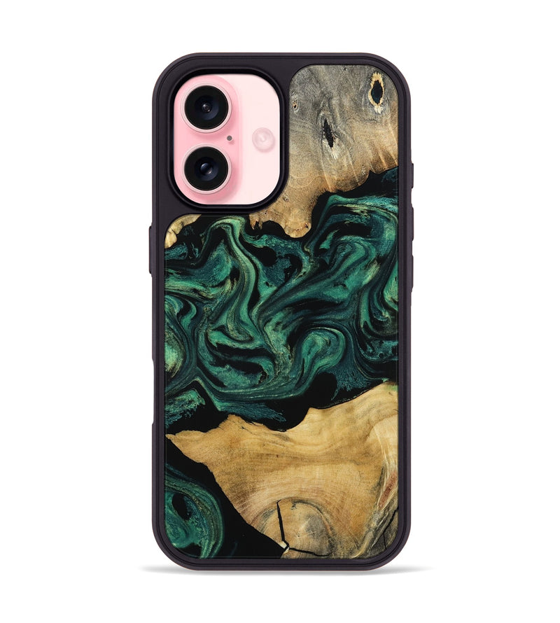 iPhone 16 Wood Phone Case - Jammie (Green, 800668)