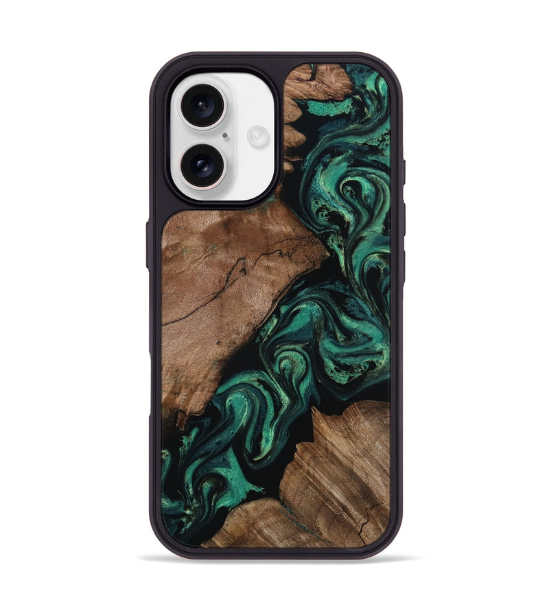 iPhone 17 Wood Phone Case - Errol (Green, 800675)