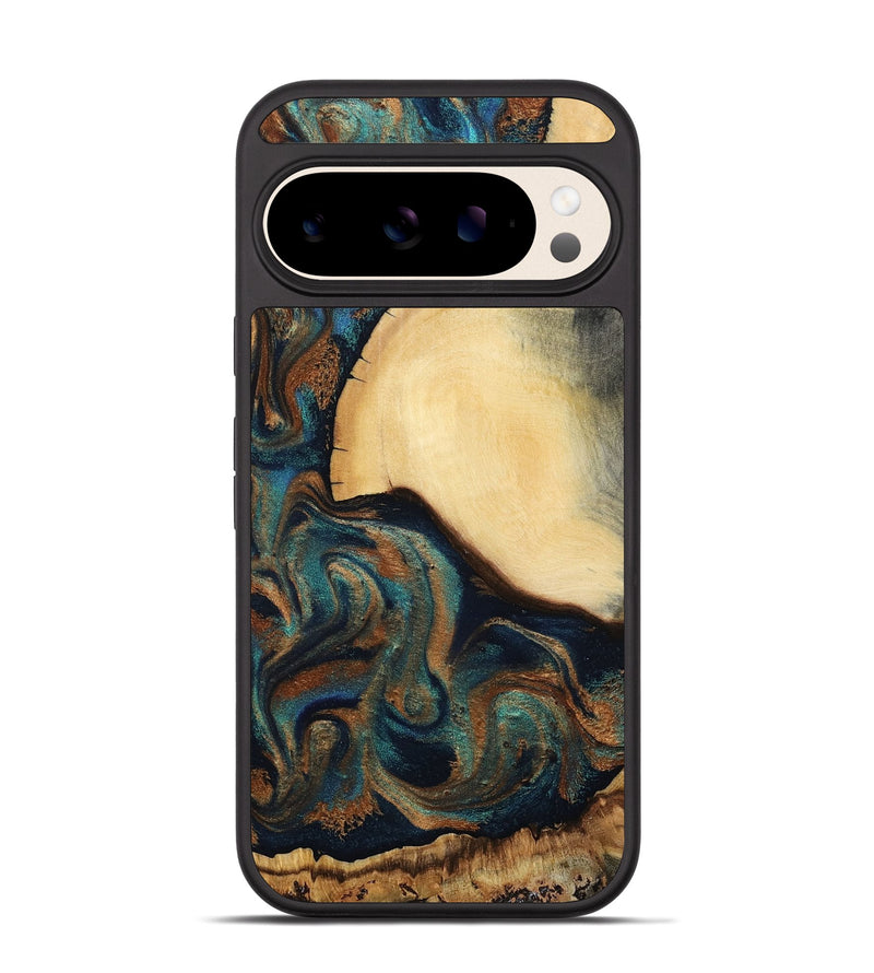 Pixel 10 Wood Phone Case - Verda (Teal & Gold, 800682)