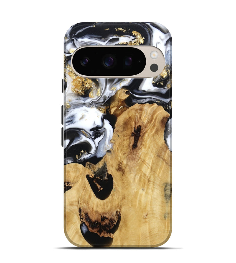 Pixel 10 Wood Live Edge Phone Case - Alvina (Black & White, 800706)