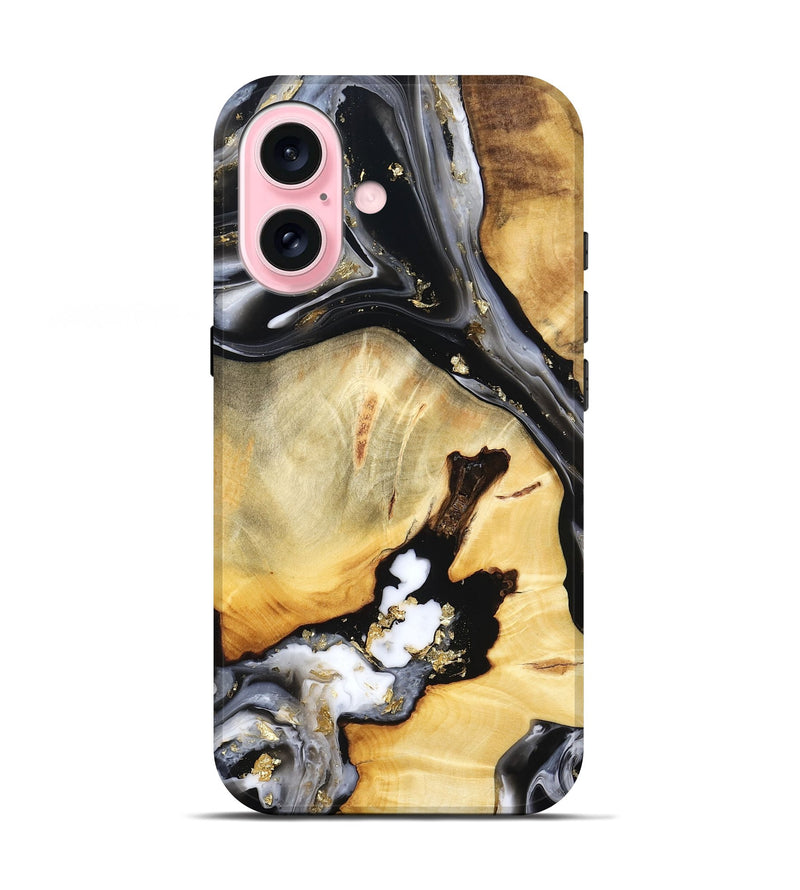iPhone 17 Wood Live Edge Phone Case - Ulises (Black & White, 800724)