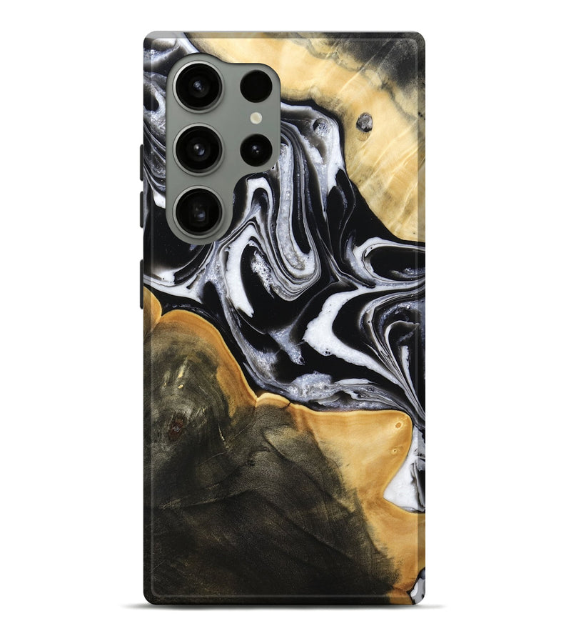 Galaxy S24 Ultra Wood Live Edge Phone Case - Haley (Black & White, 800730)