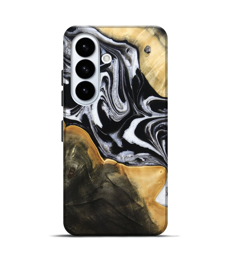 Galaxy S26 Wood Live Edge Phone Case - Haley (Black & White, 800730)