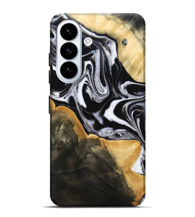 Galaxy S26 Plus Wood Live Edge Phone Case - Haley (Black & White, 800730)