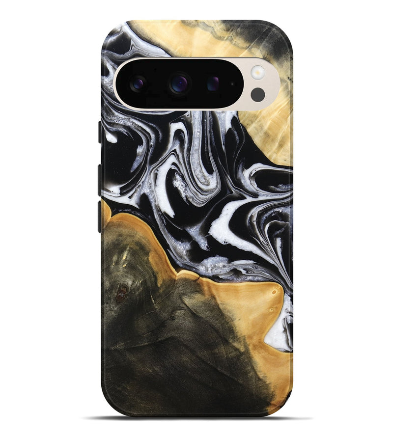Pixel 10 Pro XL Wood Live Edge Phone Case - Haley (Black & White, 800730)