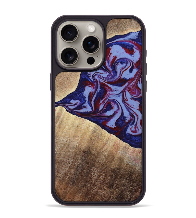 iPhone 15 Pro Max Wood Phone Case - Angie (Red, 800746)