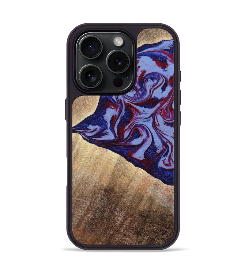 iPhone 16 Pro Wood Phone Case - Angie (Red, 800746)