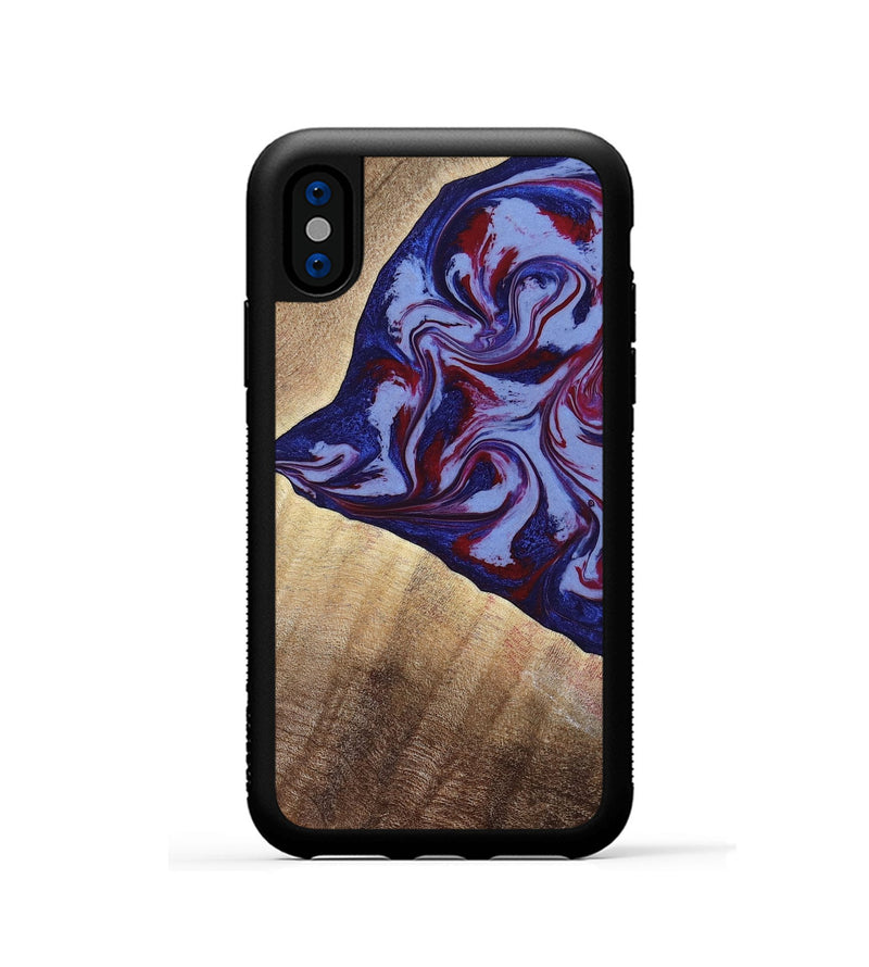 iPhone Xs Wood Phone Case - Angie (Red, 800746)