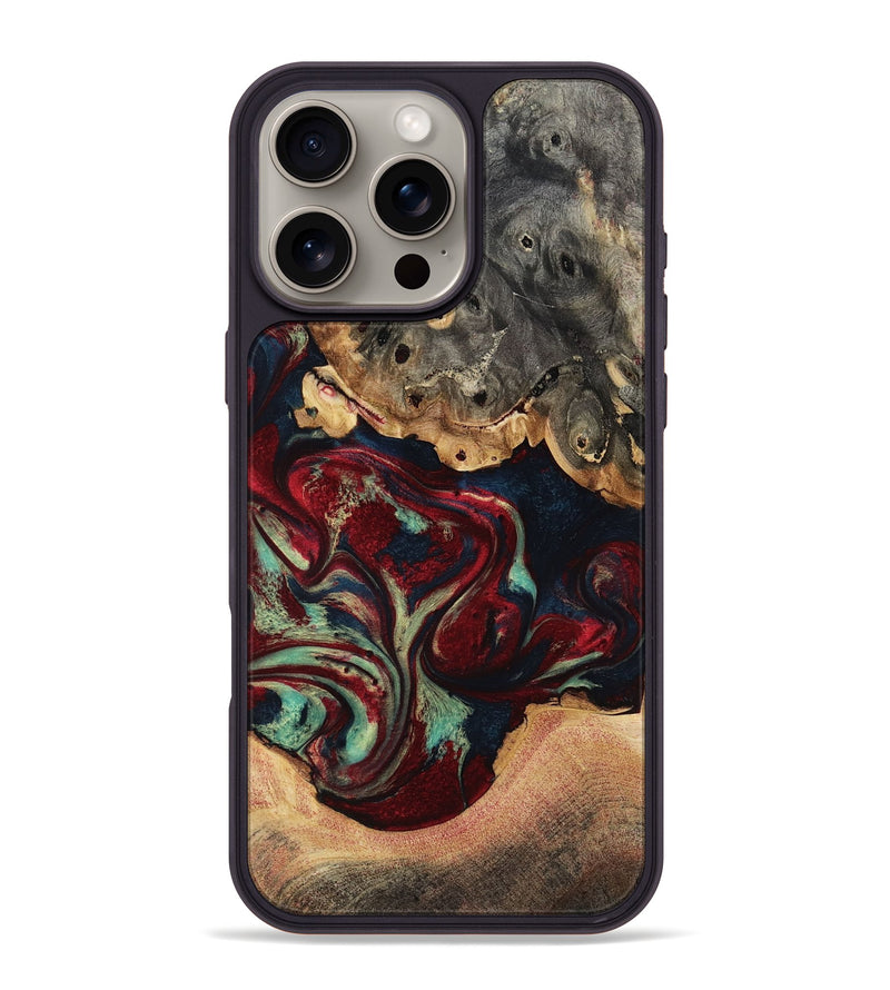 iPhone 16 Pro Max Wood Phone Case - Wm (Red, 800749)