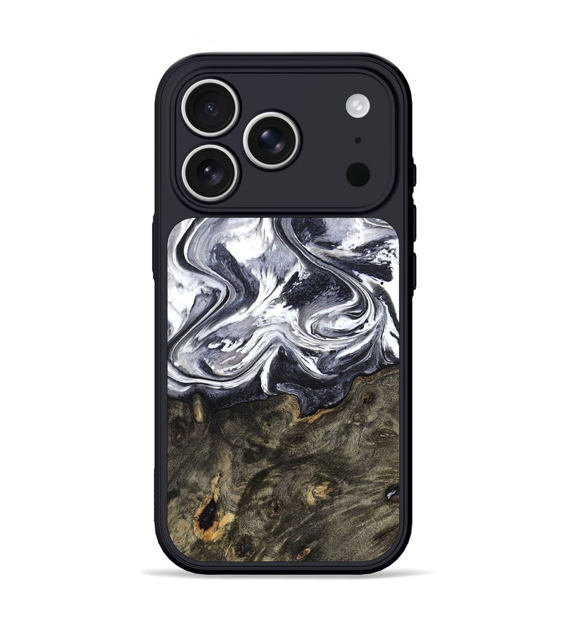 iPhone 17 Pro Wood Phone Case - Latrell (Black & White, 800751)