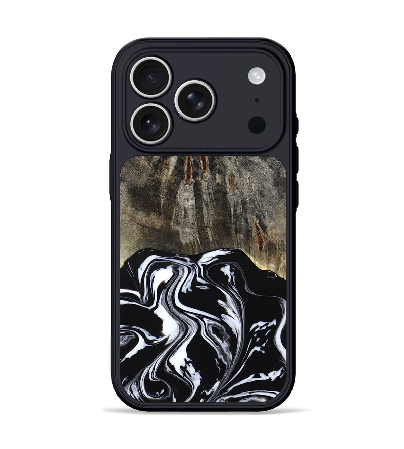 iPhone 17 Pro Wood Phone Case - Carlene (Black & White, 800752)
