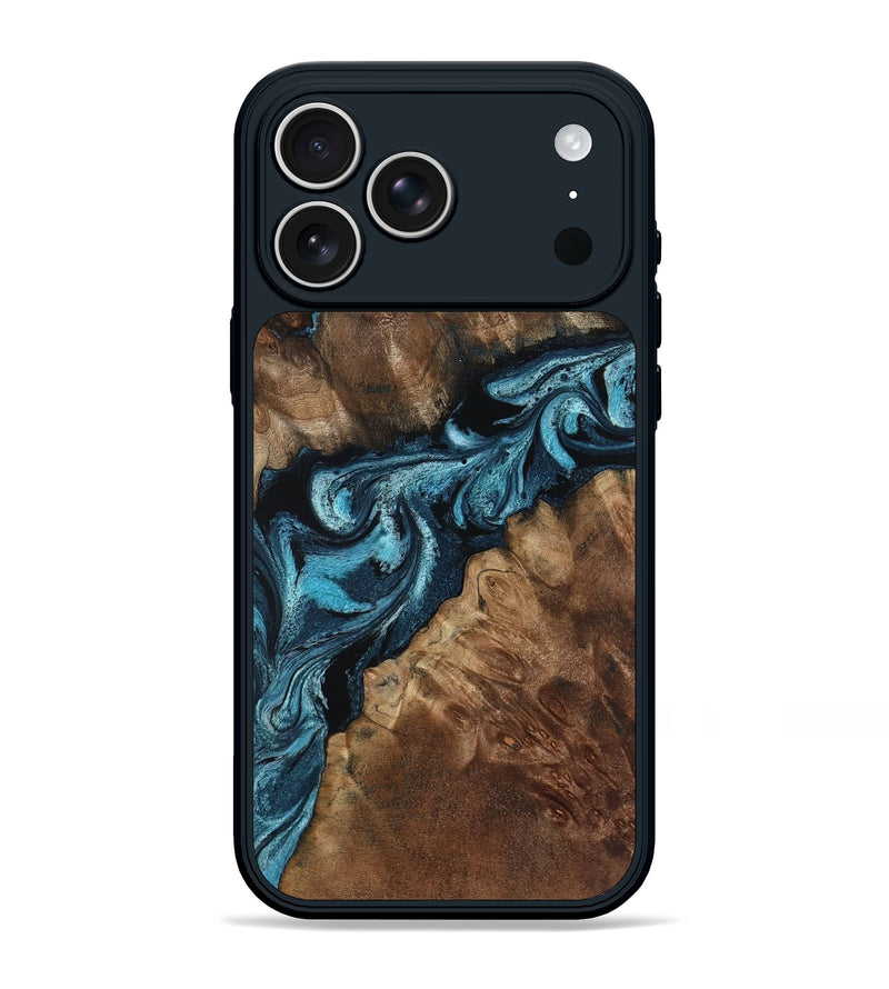 iPhone 17 Pro Max Wood Phone Case - Shay (Blue, 800798)