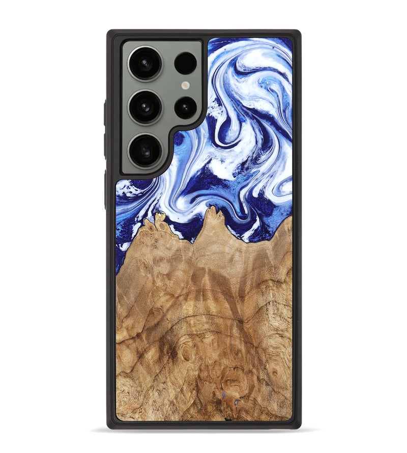 Galaxy S23 Ultra Wood Phone Case - Maybell (Blue, 800805)