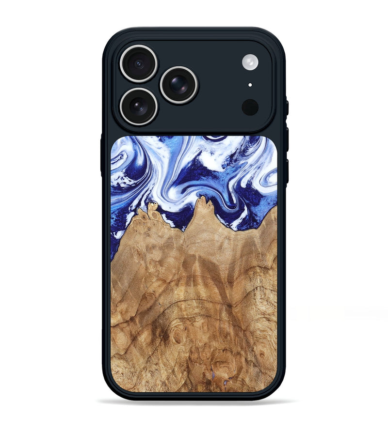 iPhone 17 Pro Max Wood Phone Case - Maybell (Blue, 800805)