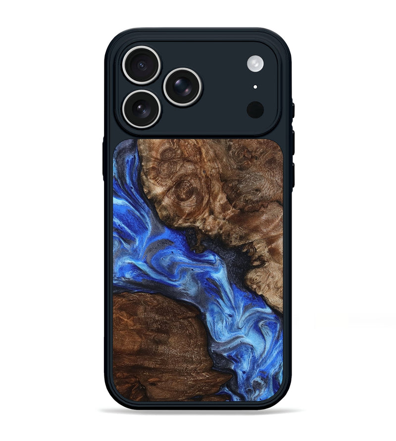 iPhone 17 Pro Max Wood Phone Case - Johnie (Blue, 800809)
