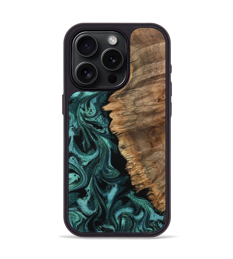 iPhone 15 Pro Wood Phone Case - Aspyn (Green, 800817)
