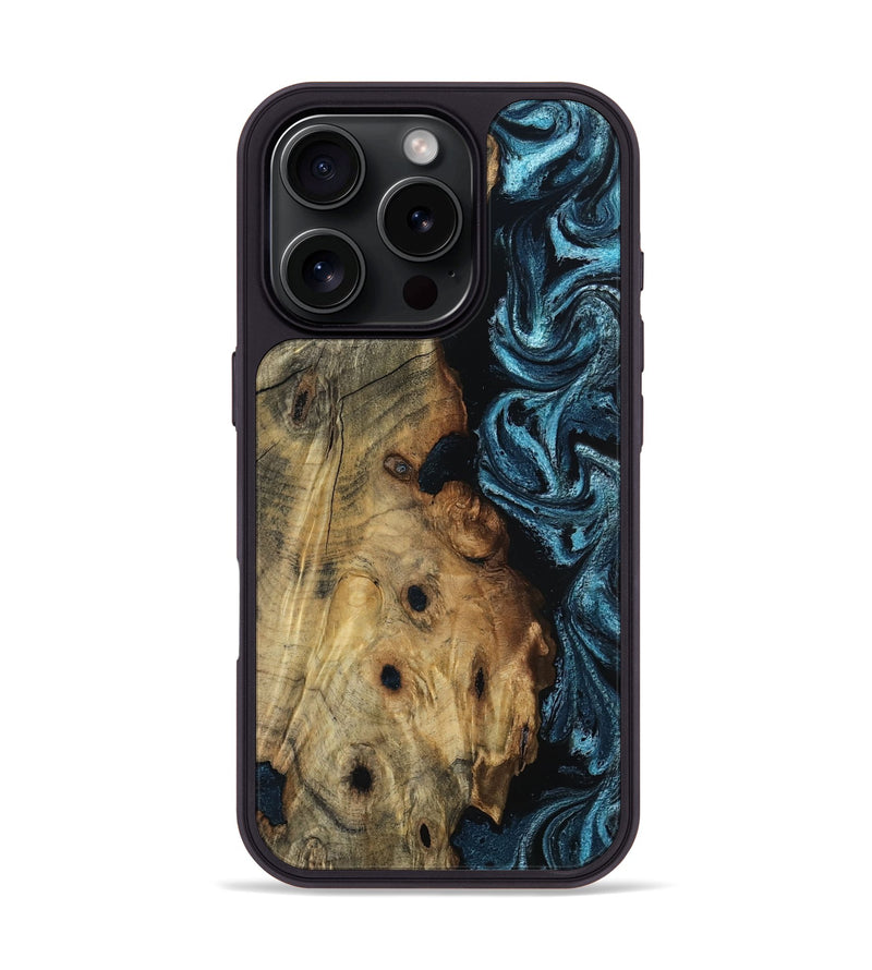 iPhone 16 Pro Wood Phone Case - Daryl (Blue, 800825)