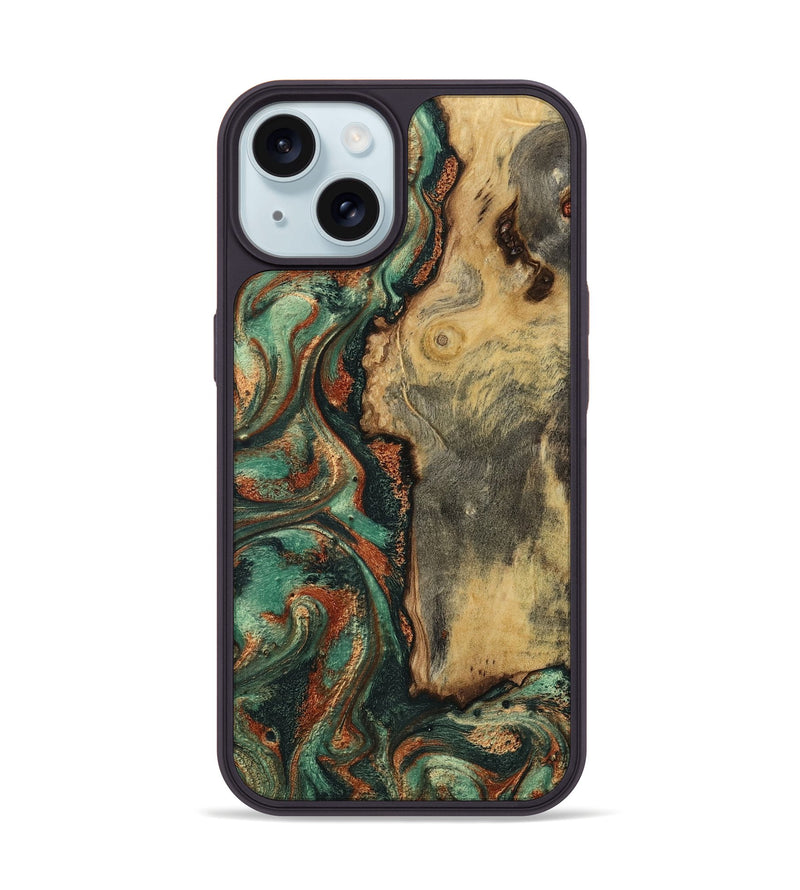 iPhone 15 Wood Phone Case - Baylee (Green, 801021)