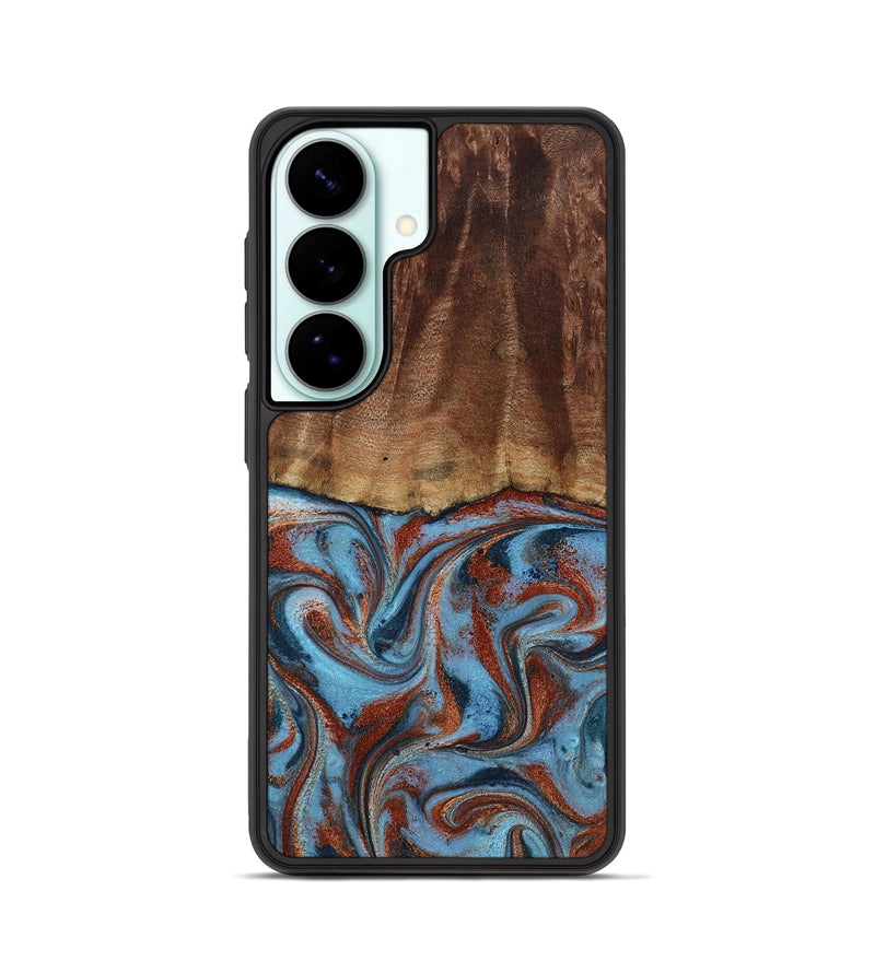 Galaxy S26 Wood Phone Case - Gaige (Teal & Gold, 801029)