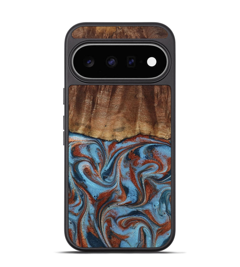 Pixel 11 Wood Phone Case - Gaige (Teal & Gold, 801029)