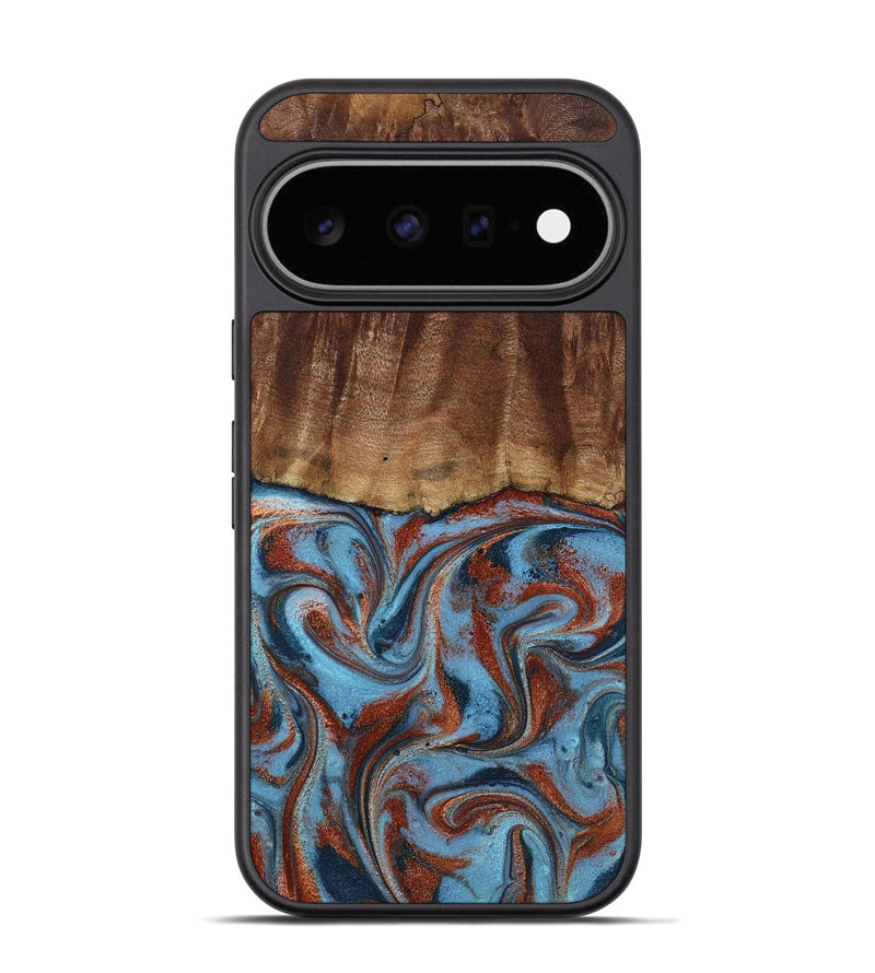 Pixel 11 Pro Wood Phone Case - Gaige (Teal & Gold, 801029)