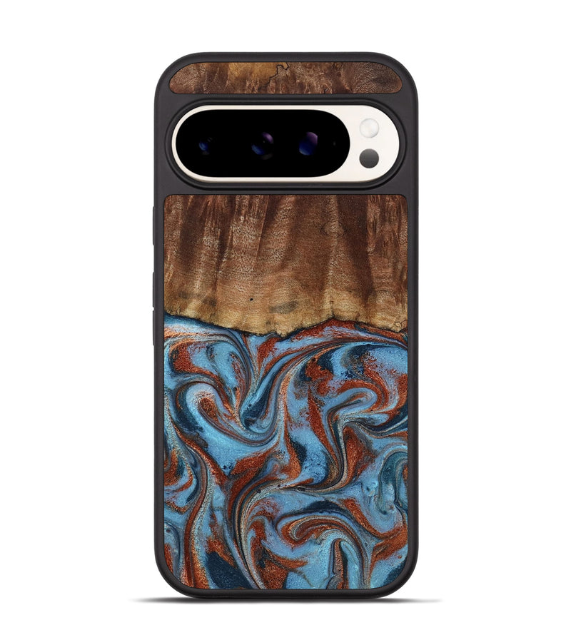 Pixel 9 Pro Wood Phone Case - Gaige (Teal & Gold, 801029)