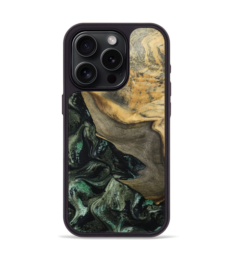 iPhone 15 Pro Wood Phone Case - Tabitha (Green, 801066)