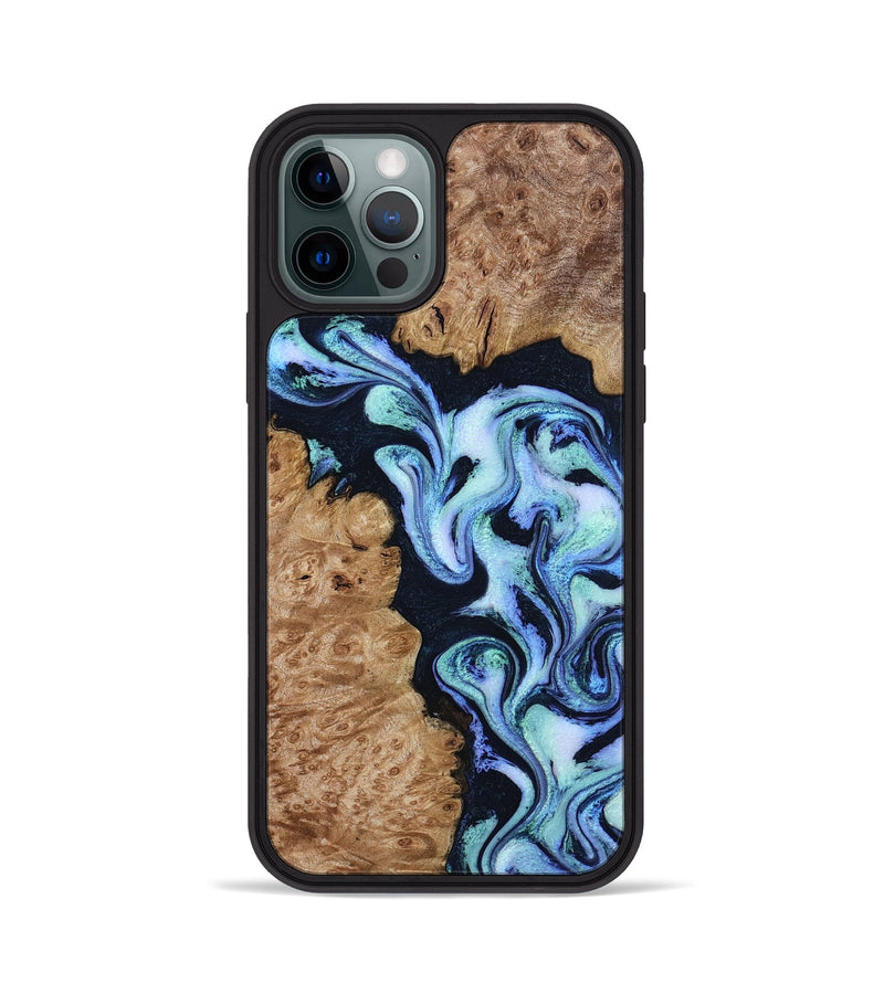 iPhone 12 Pro Wood Phone Case - Shante (Blue, 801083)