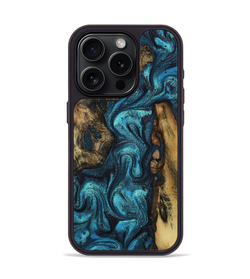 iPhone 15 Pro Wood Phone Case - Rosalyn (Blue, 801090)