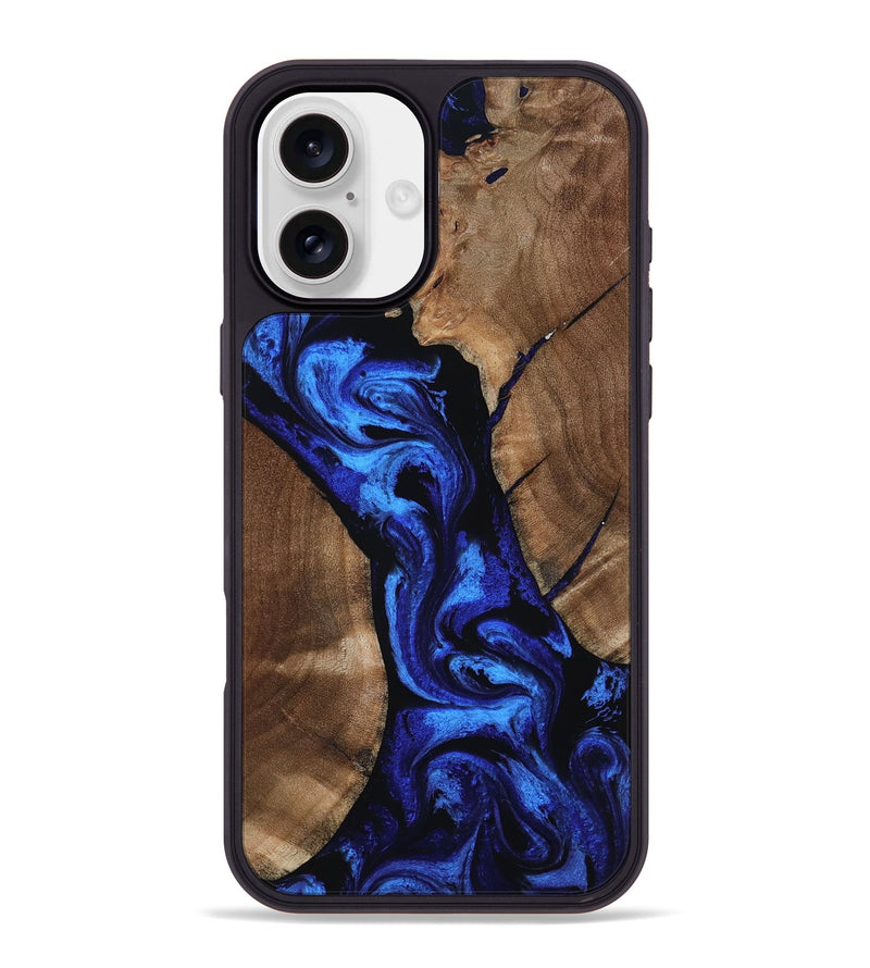iPhone 16 Plus Wood Phone Case - Mallory (Blue, 801094)