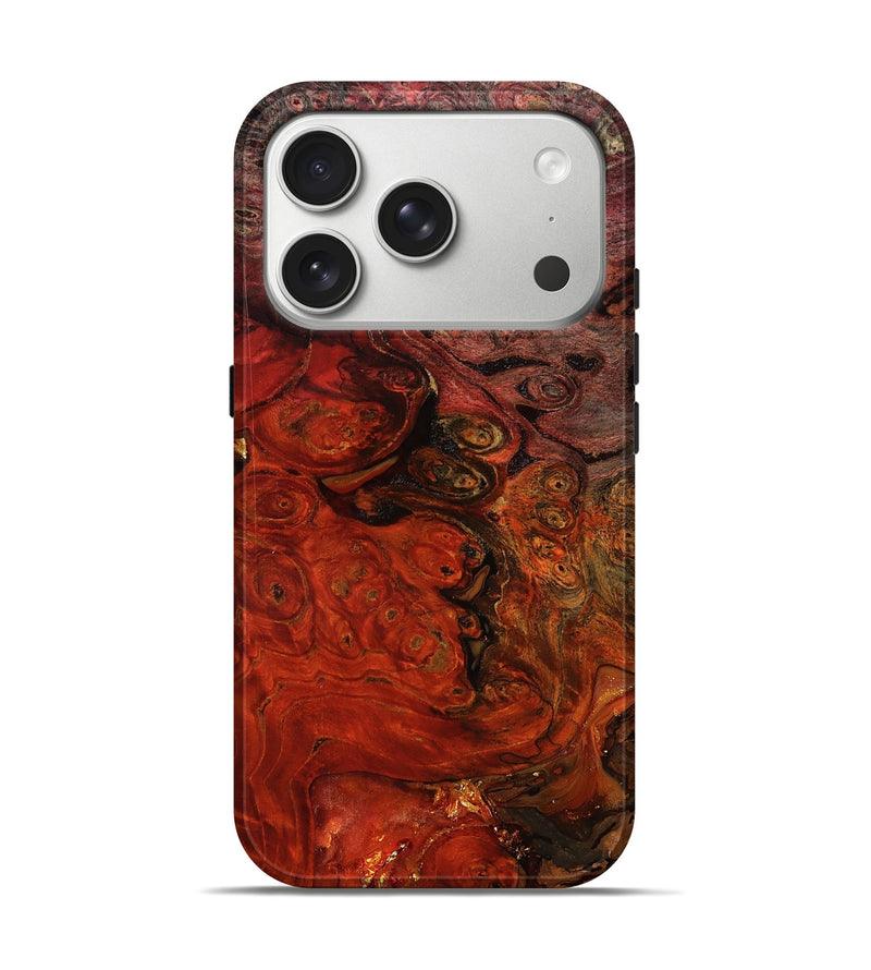 iPhone 17 Pro Wood Live Edge Phone Case - Santana (Red, 801110)