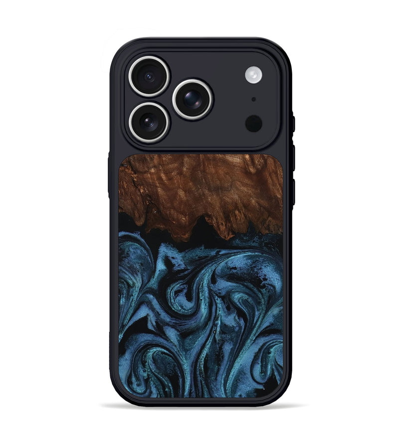iPhone 17 Pro Wood Phone Case - Lian (Blue, 801227)