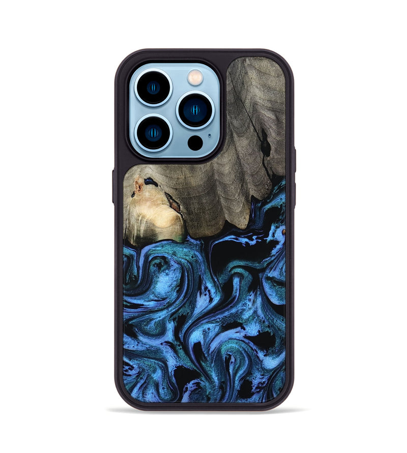iPhone 14 Pro Wood Phone Case - Kailyn (Blue, 801230)