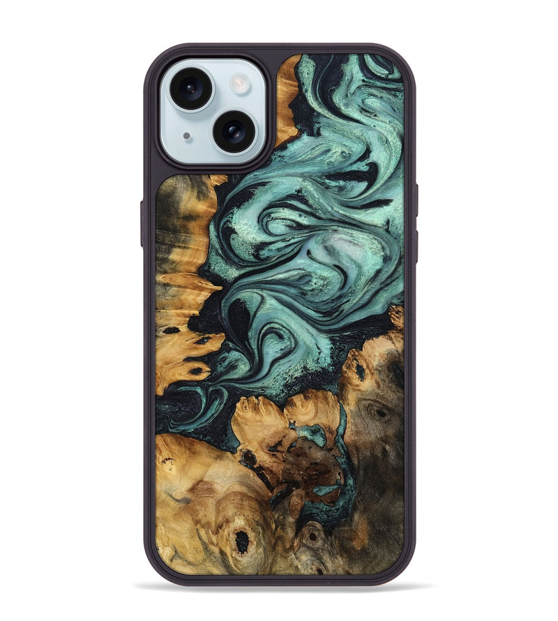 iPhone 15 Plus Wood Phone Case - Mitch (Green, 801355)
