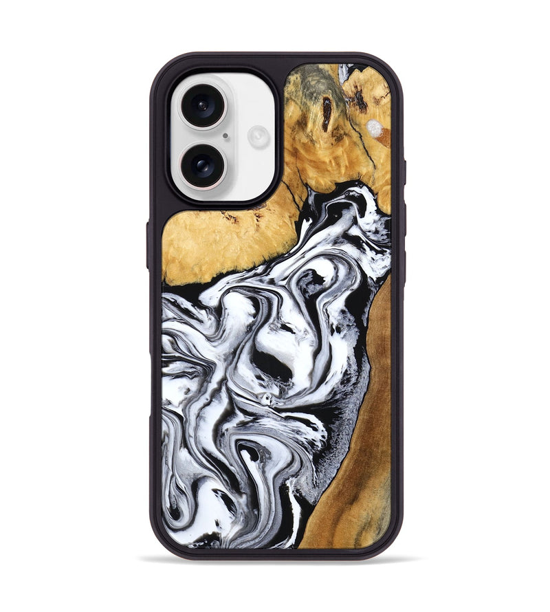iPhone 17 Wood Phone Case - Saniyah (Black & White, 801396)