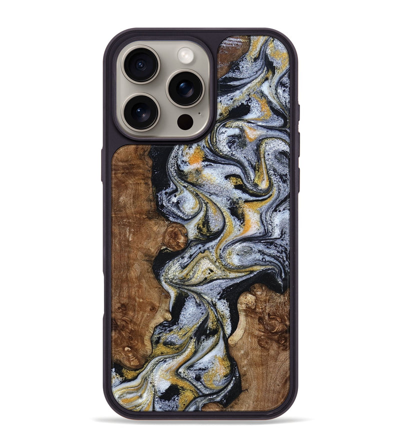 iPhone 16 Pro Max Wood Phone Case - Alecia (Black & White, 801407)