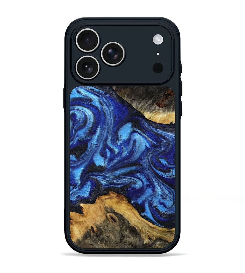iPhone 17 Pro Max Wood Phone Case - Domenic (Blue, 801408)