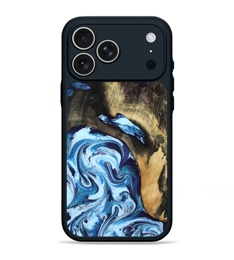 iPhone 17 Pro Max Wood Phone Case - Hailey (Blue, 801558)