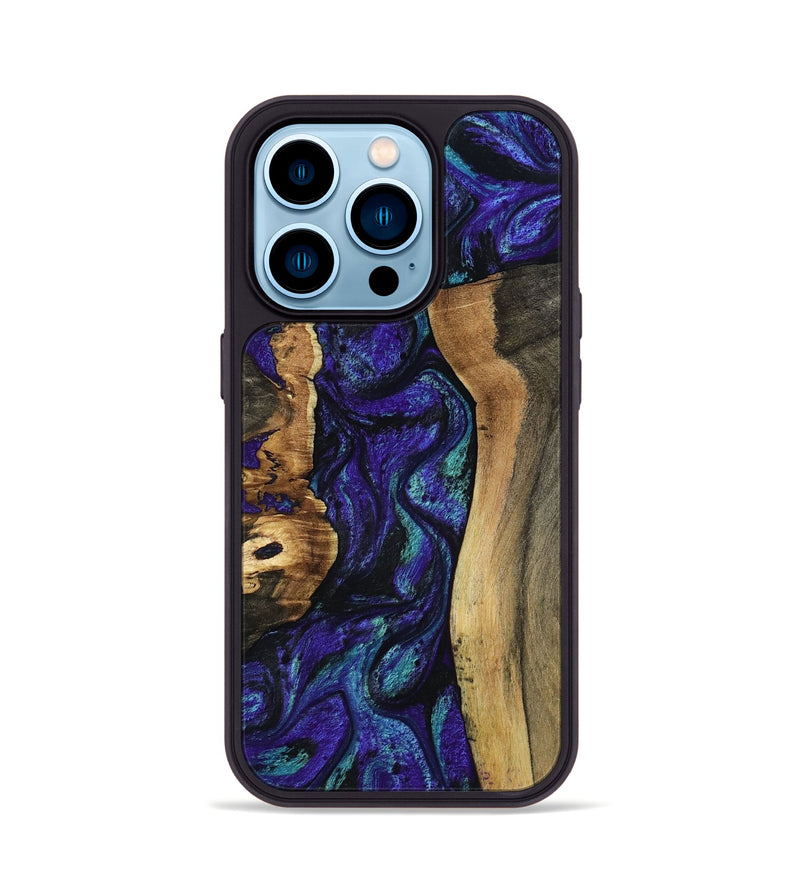 iPhone 14 Pro Wood Phone Case - Hellen (Purple, 801617)
