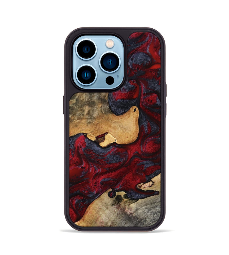 iPhone 14 Pro Wood Phone Case - Tamya (Red, 801625)