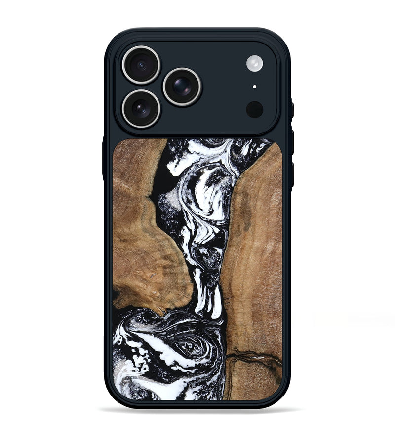 iPhone 17 Pro Max Wood Phone Case - Rick (Black & White, 801635)