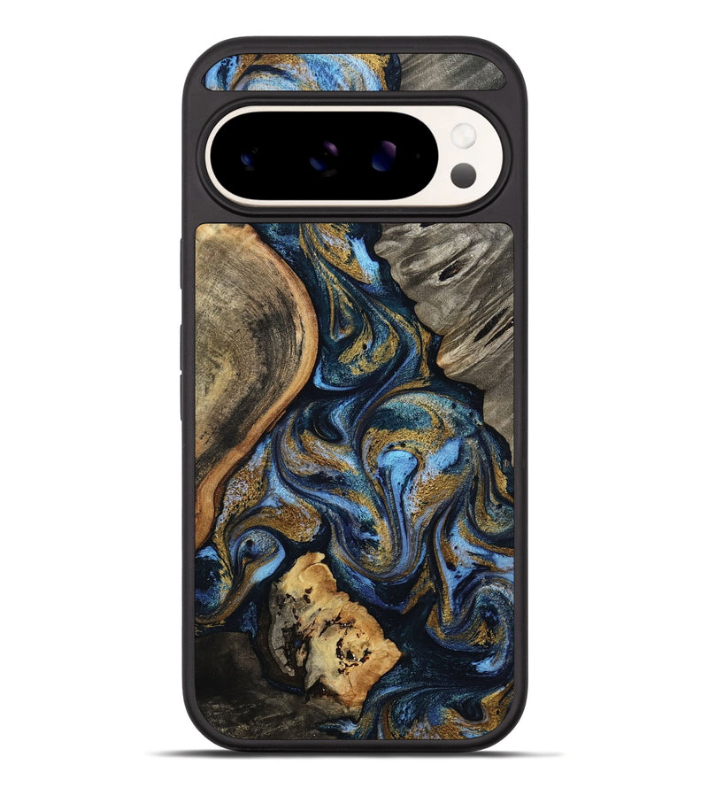 Pixel 10 Pro XL Wood Phone Case - Kairi (Teal & Gold, 801650)