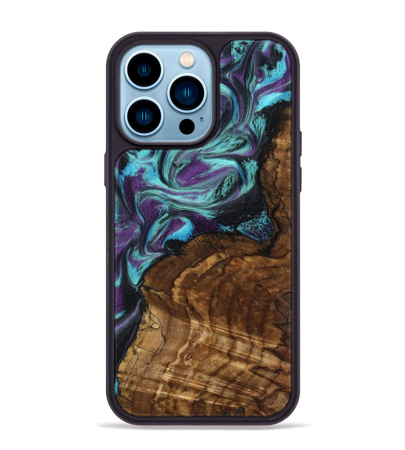 iPhone 14 Pro Max Wood Phone Case - Georgia (Purple, 801654)