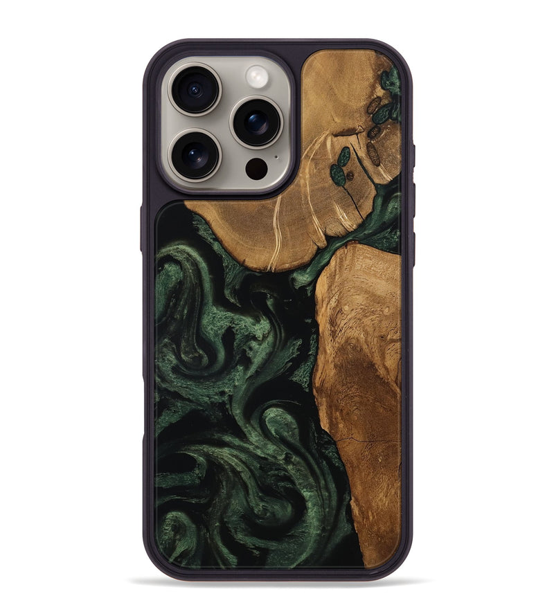 iPhone 16 Pro Max Wood Phone Case - Cleve (Ancient Olive, 801691)