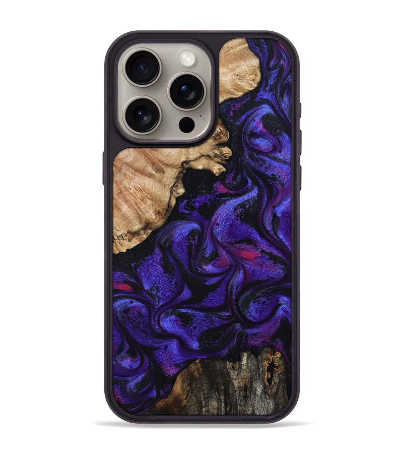 iPhone 15 Pro Max Wood Phone Case - Charles (Purple, 801725)