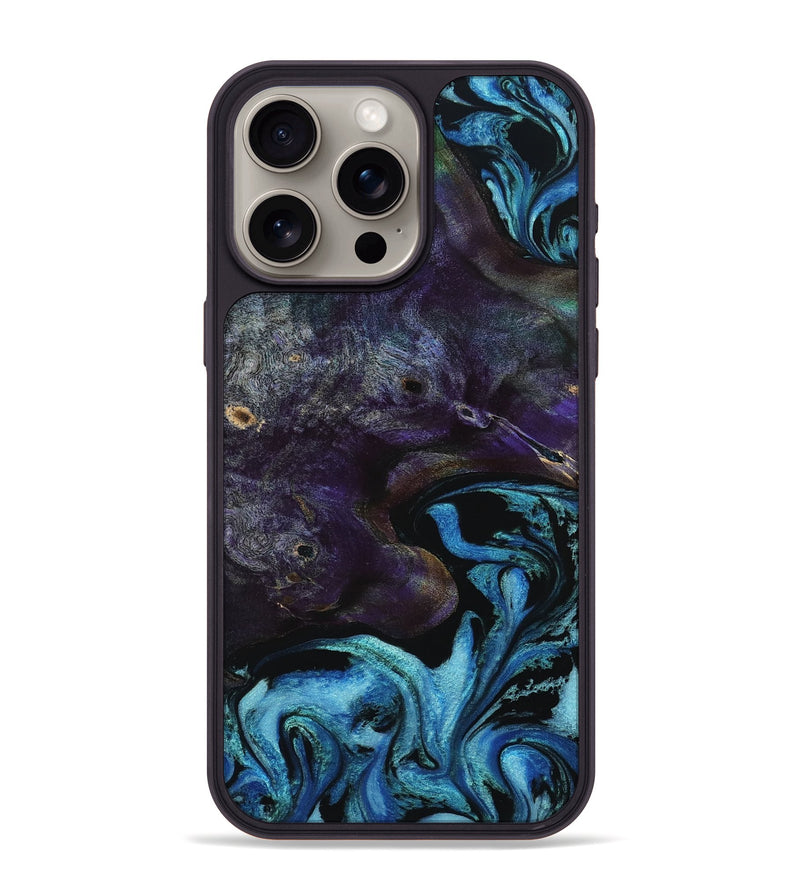 iPhone 15 Pro Max Wood Phone Case - Aylani (Blue, 801734)