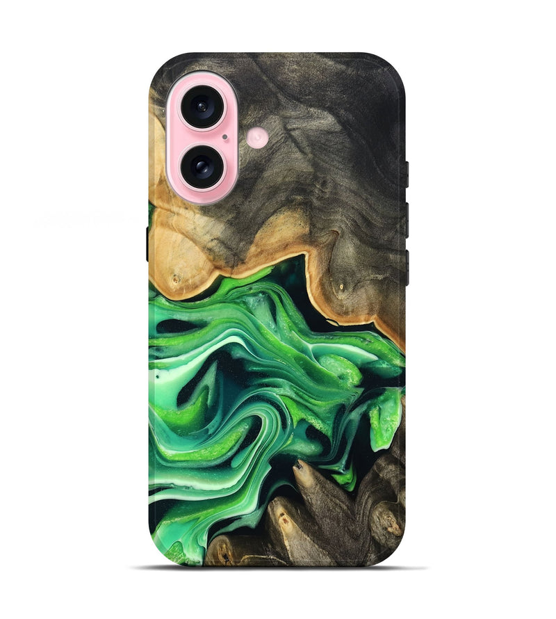 iPhone 17 Wood Live Edge Phone Case - Marques (Green, 801750)