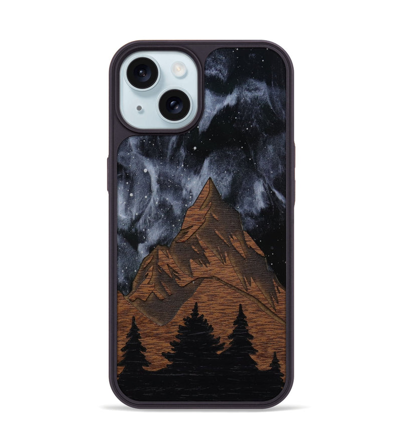 iPhone 15 Wood Phone Case - Everest Silver (Terrain)
