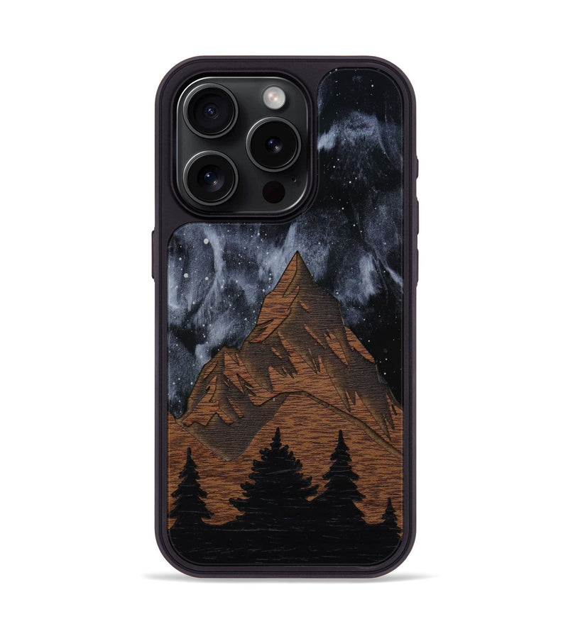 iPhone 15 Pro Wood Phone Case - Everest Silver (Terrain)